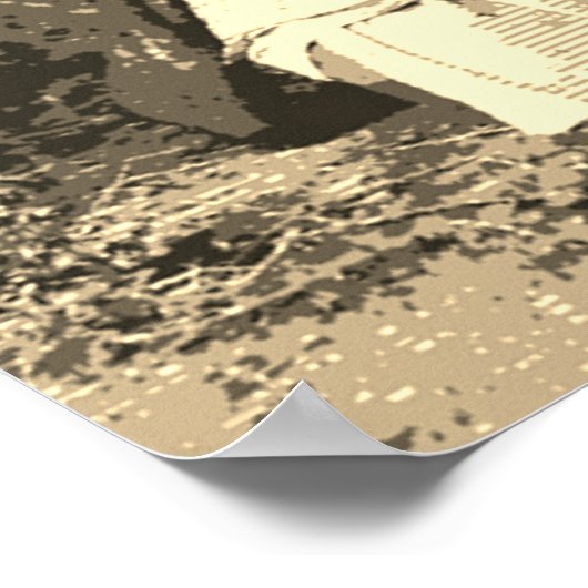 Sepia Chief Geronimo Pop Art Poster (Ecke)