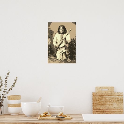 Sepia Chief Geronimo Pop Art Poster (Küche)