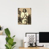 Sepia Chief Geronimo Pop Art Poster (Heimbüro)