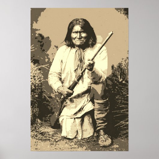 Sepia Chief Geronimo Pop Art Poster (Vorne)
