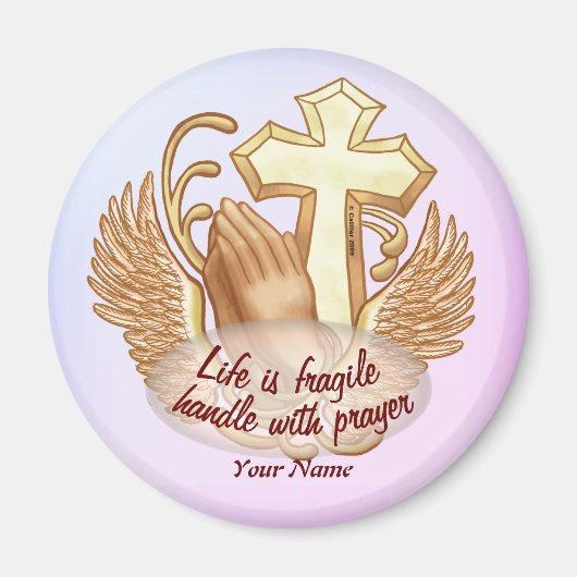 Sepia Christlich Prayer Hands Magnet (Vorne)