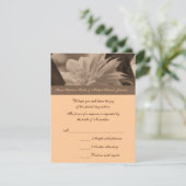 Sepia Clematis Blume Wedding RSVP Karte (Stehend Vorderseite)