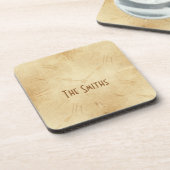 Sepia Clock Face Steampunk Getränkeuntersetzer (Linke Seite)