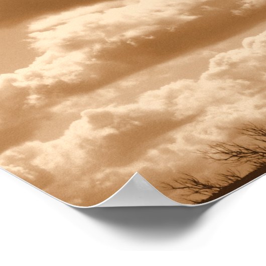 Sepia Clouds Poster (Ecke)