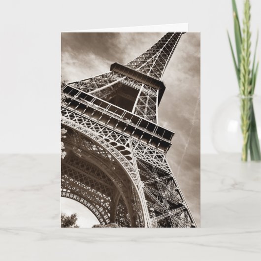 Sepia Color Eiffel Tower Paris Karte (Vorderseite)
