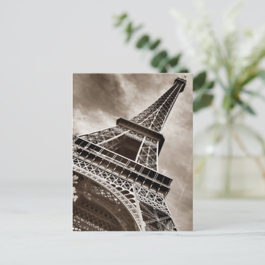 Sepia Color Eiffel Tower Paris Postkarte (Stehend Vorderseite)