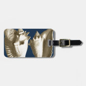 Sepia Conch Seashells Gepäckanhänger (Vorderseite horizontal)