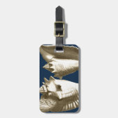 Sepia Conch Seashells Gepäckanhänger (Vorderseite vertikal)
