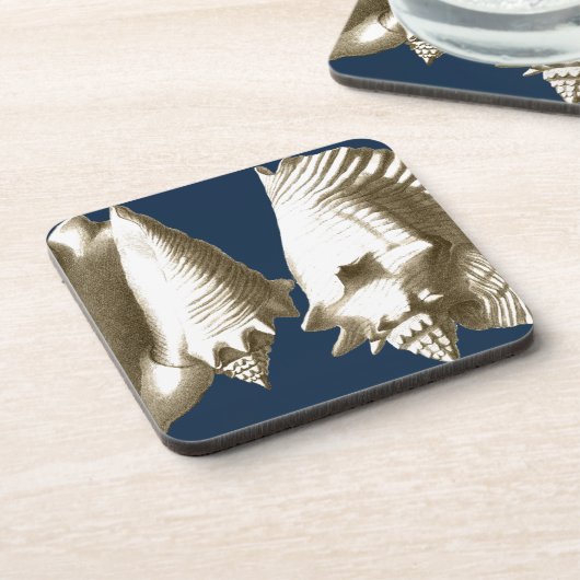 Sepia Conch Seashells Getränkeuntersetzer (Linke Seite)
