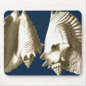 Sepia Conch Seashells Mousepad (Vorne)