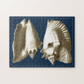 Sepia Conch Seashells Puzzle (Horizontal)