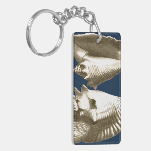Sepia Conch Seashells Schlüsselanhänger (Vorderseite links)