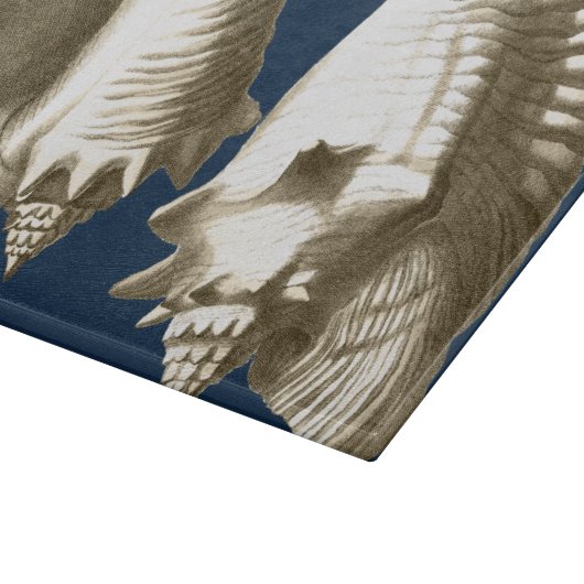 Sepia Conch Seashells Schneidebrett (Ecke)