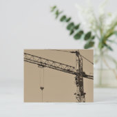 Sepia Construction Crane Postkarte (Stehend Vorderseite)
