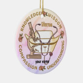 Sepia coole Krankenschwester Keramik Ornament (Rechts)