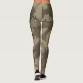 Sepia Country Girl Fishing Camouflage Muster Leggings (Rückseite)