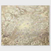 Sepia Creamy Foxier Gold Marble Shiny Metal Stroke Geschenkpapier (Flach)