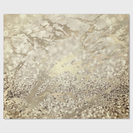 Sepia Creamy Foxier Gold Marble Shiny Metal Stroke Geschenkpapier (Flach)