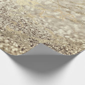 Sepia Creamy Foxier Gold Marble Shiny Metal Stroke Geschenkpapier (Ecke)