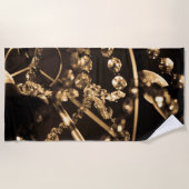 Sepia Crystal Chandelier Abstrakt Strandtuch (Vorderseite)