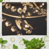 Sepia Crystal Chandelier Geschirrtuch (Gefaltet)