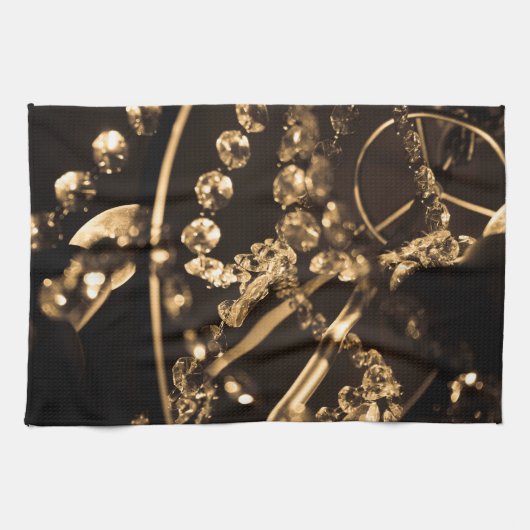 Sepia Crystal Chandelier Geschirrtuch (Horizontal)