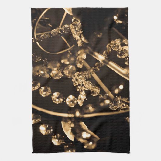 Sepia Crystal Chandelier Geschirrtuch (Vertikal)