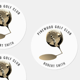 Sepia Custom Waterproof Golf Club Name Round  Etiketten