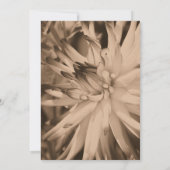 Sepia Dahlia Blume Hochzeit Einladung (Rückseite)