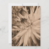 Sepia Dahlia Blume Hochzeit speichern das Datum Einladung (Rückseite)