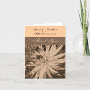 Sepia Dahlia Blume Wedding Dankeskarte
