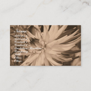 Sepia Dahlia Flower Fotografy Business Card Visitenkarte