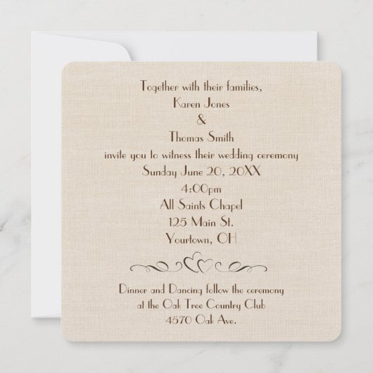 Sepia Daisy Wedding Invite Einladung (Rückseite)