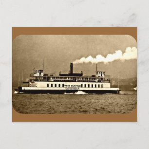 Sepia-Dampfer-Fähre Postkarte