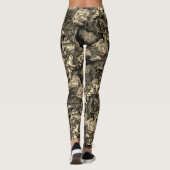 Sepia Death Head Hawk Moths Goth Raven mit Rose Leggings (Rückseite)