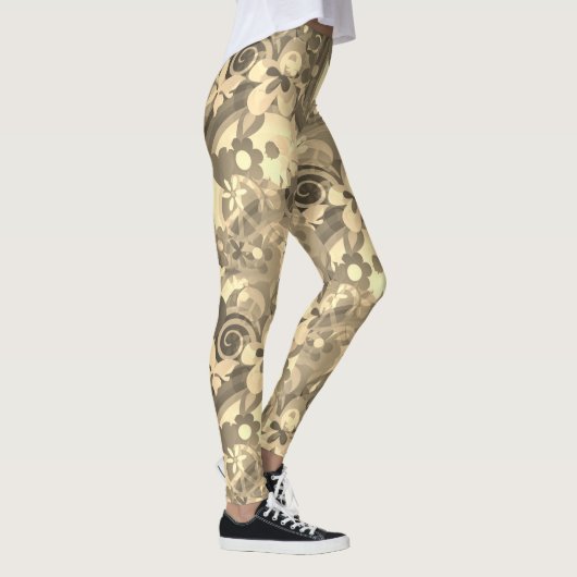 Sepia der Blume Power Leggings (Rechts)