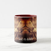 Sepia Dogwood-Blume Personalisiert Zweifarbige Tasse (Mittel)