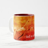 Sepia Dogwood Floral Art Personalisiert Zweifarbige Tasse (Vorderseite Links)