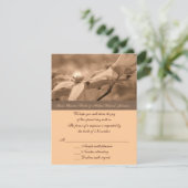 Sepia Dogwood Wedding RSVP Karte (Stehend Vorderseite)