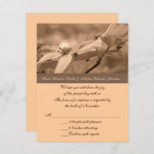 Sepia Dogwood Wedding RSVP Karte (Vorne/Hinten)