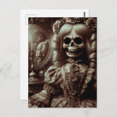 Sepia Doll Skeleton Horror Postkarte (Vorne/Hinten)