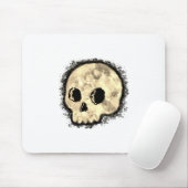 Sepia Dotted Halftone Skull Wasserfarbe Mousepad (Mit Mouse)