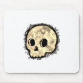 Sepia Dotted Halftone Skull Wasserfarbe Mousepad (Vorne)
