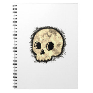 Sepia Dotted Halftone Skull Wasserfarbe Notizblock