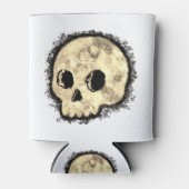 Sepia Dotted Halftone Skull Watercolor Dosenkühler (Vorderseite)