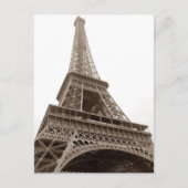 Sepia Eiffel Tower Liebe Paris Europa Postkarte (Vorderseite)