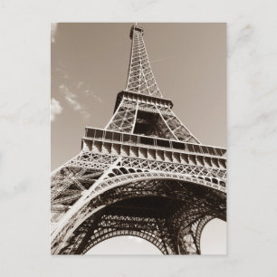 Sepia Eiffel Tower Liebe Romance Paris Europe Postkarte