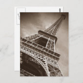 Sepia Eiffel Tower Liebe Romance Stadt Paris Postkarte (Vorne/Hinten)