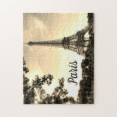 Sepia Eiffel Tower Paris Europe Travel Foto Puzzle (Vertikal)