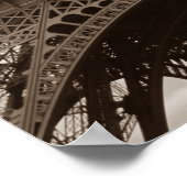 Sepia Eiffel Tower Paris Poster (Ecke)